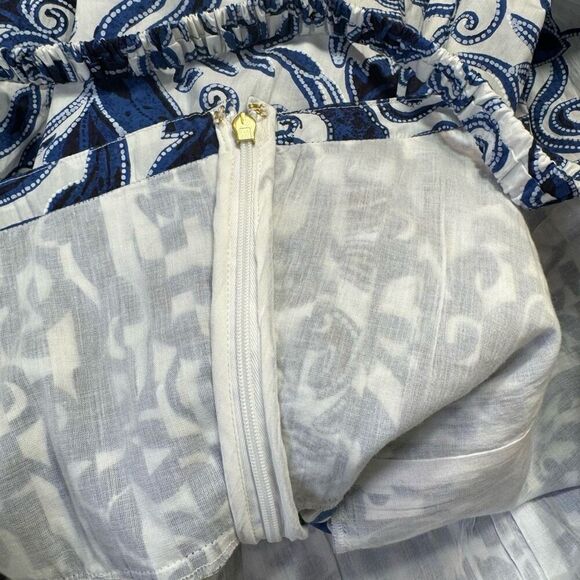 NWT Cleobella Paisley Pleated Sleeveless Square Neck Tia Ankle Dress Blue Large - Picture 7 of 9